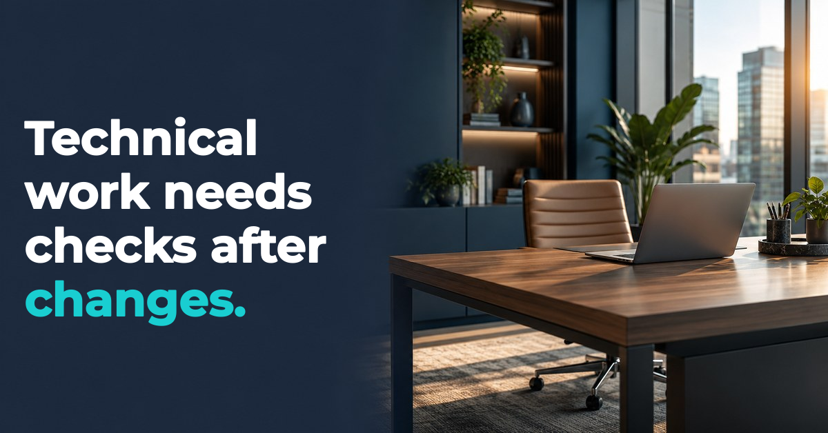 Commercial real estate scene: A laptop on a desk