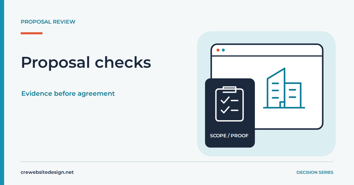 Proposal evidence illustrated for Questions to ask before signing a website proposal