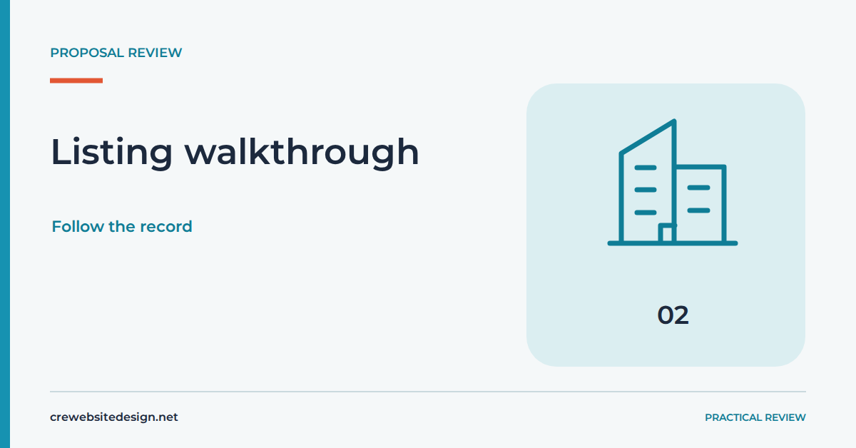 Listing walkthrough illustrated for Questions to ask before signing a website proposal