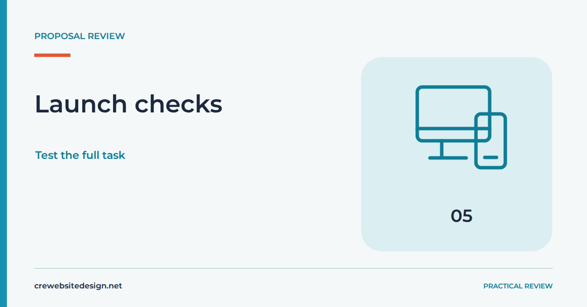 Launch checks illustrated for Questions to ask before signing a website proposal